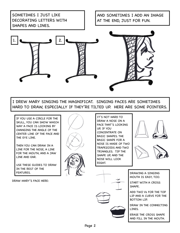 Annunciation and Magnificat workbook page 2